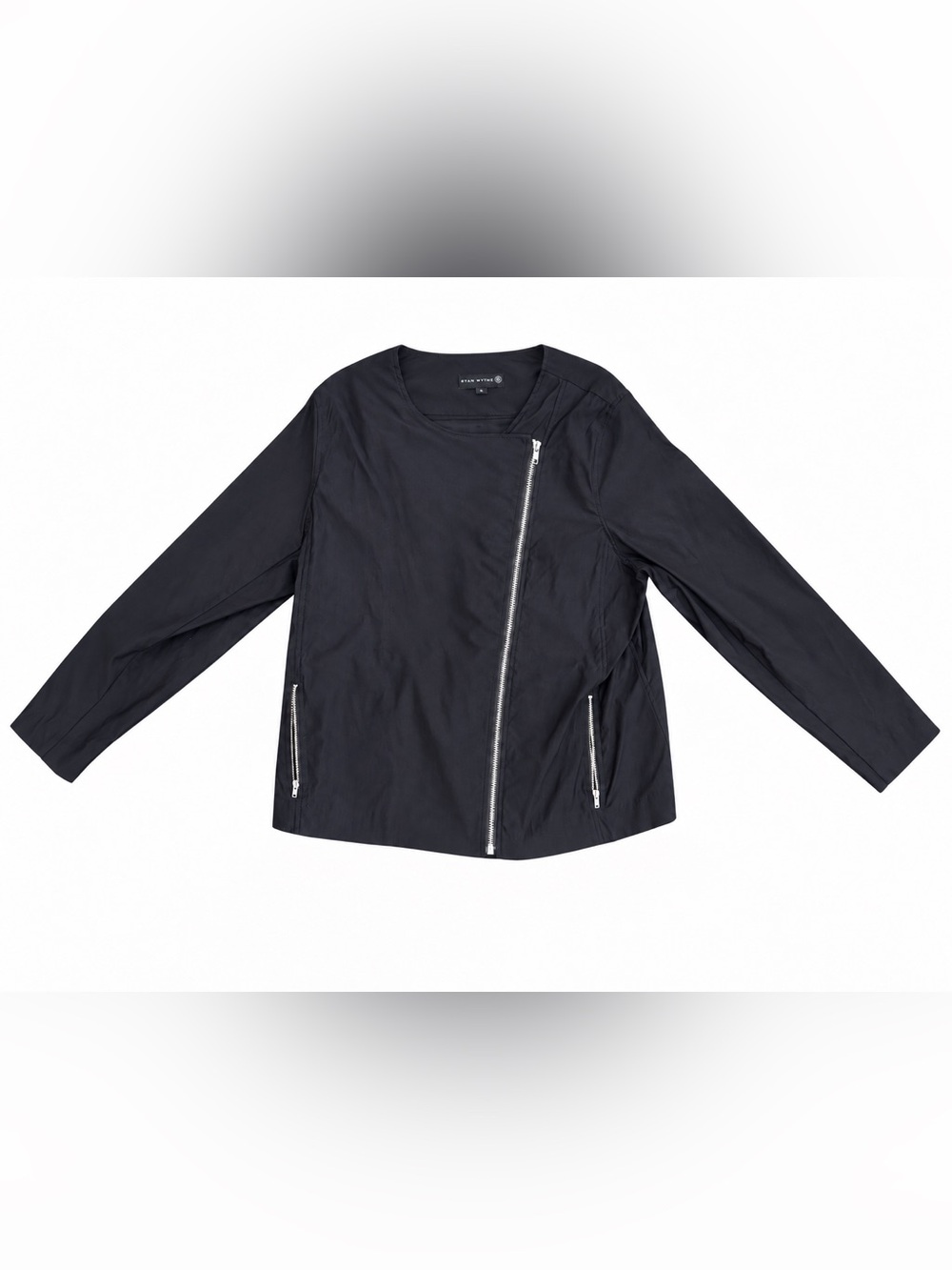 Ryan Wythe Black Asymmetrical Zip Moto Jacket Blazer XL